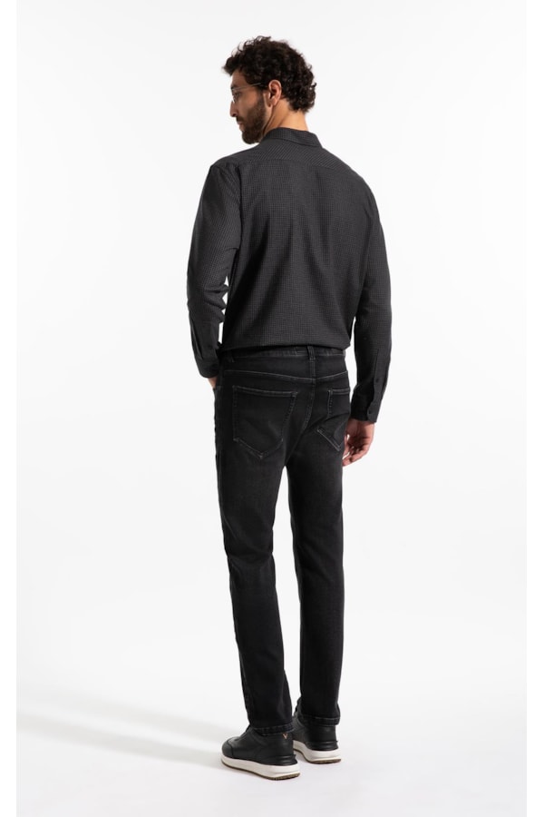 Calça Jeans Jogging Black (Slim) 5 Pockets Lav. Escuro C/ Stone