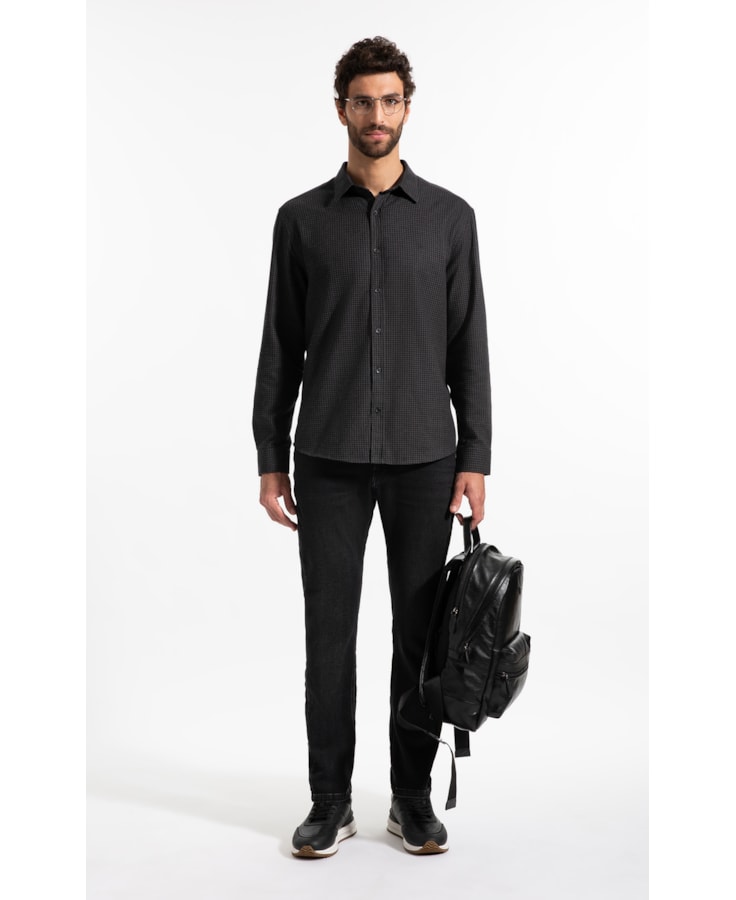 Calça Jeans Jogging Black (Slim) 5 Pockets Lav. Escuro C/ Stone