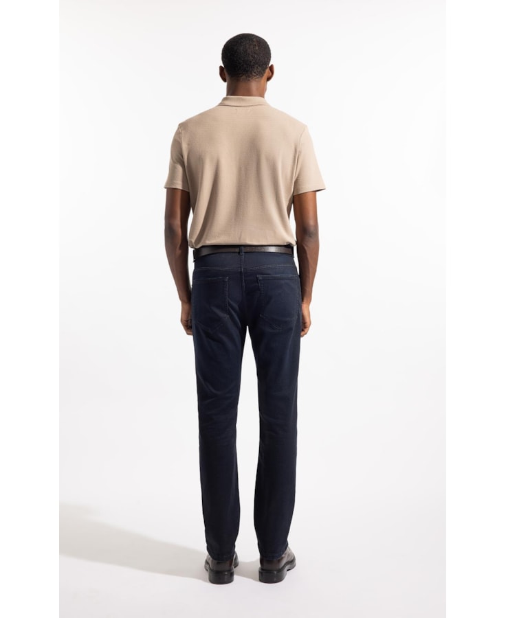 Calça Jeans Jogging Intense Blue (Slim) 5 Pockets Lav. Escuro C/ Used e Matiz