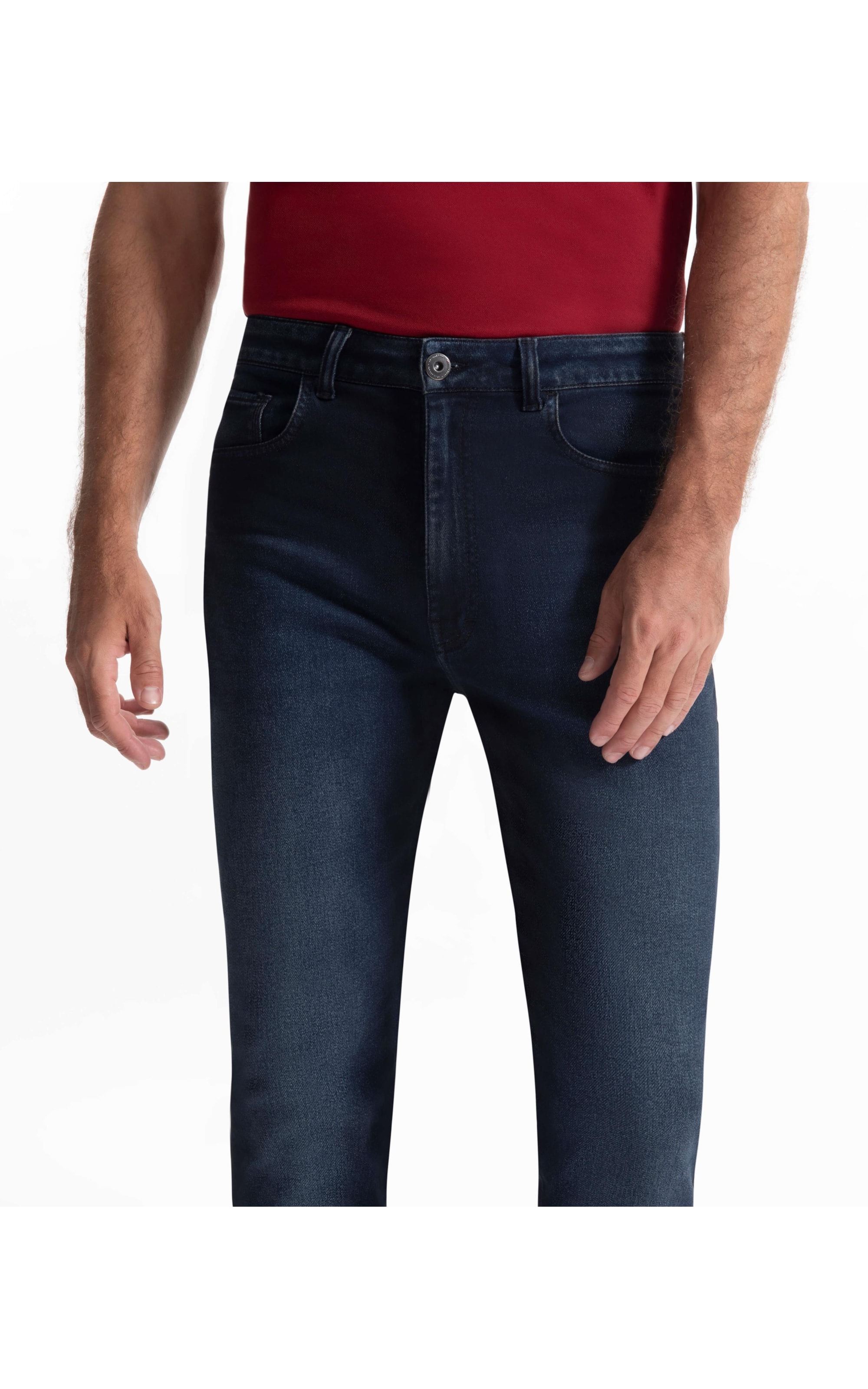 Calça Jeans Jogging Intense Blue Slim Lavagem Alta