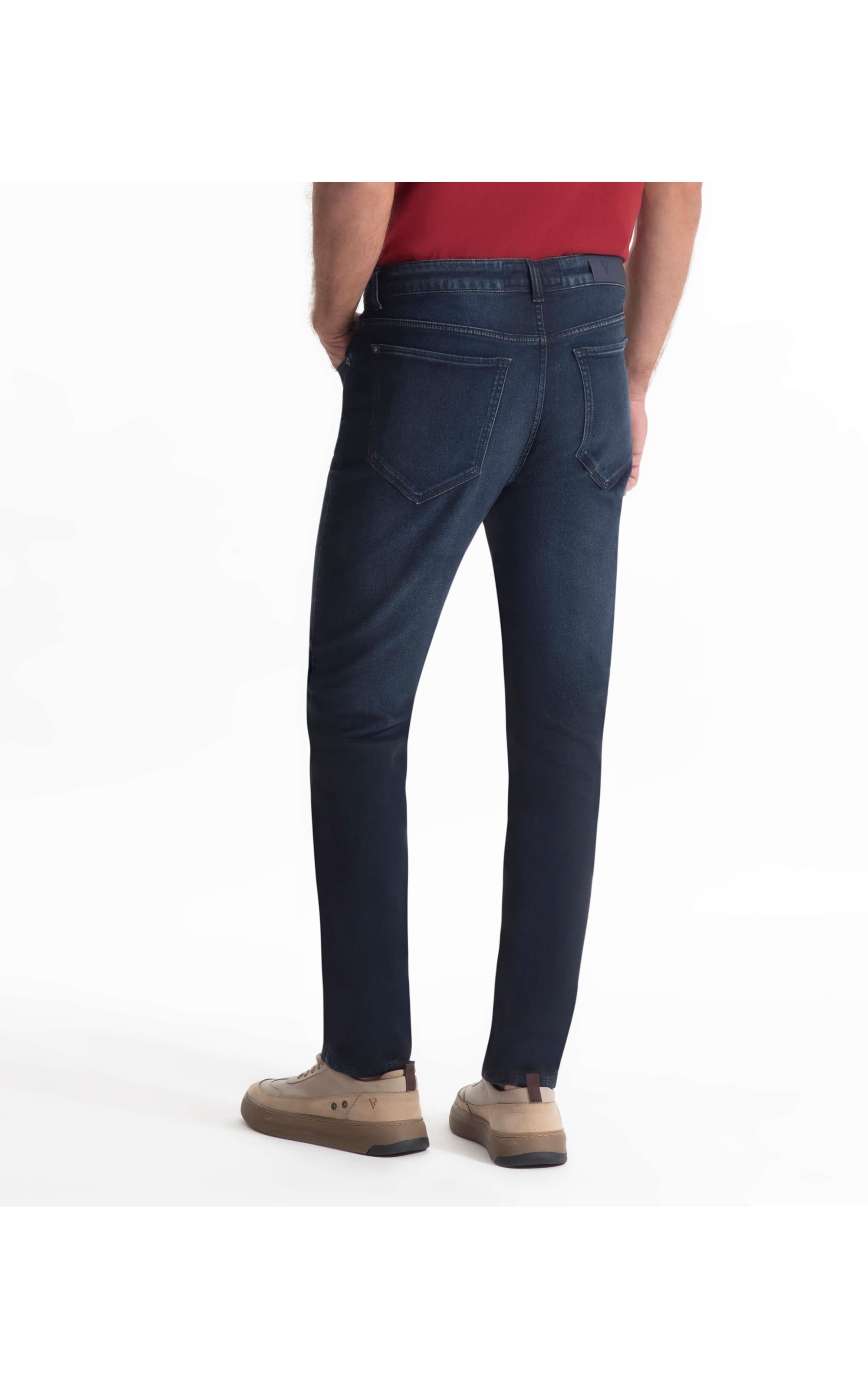 Calça Jeans Jogging Intense Blue Slim Lavagem Alta