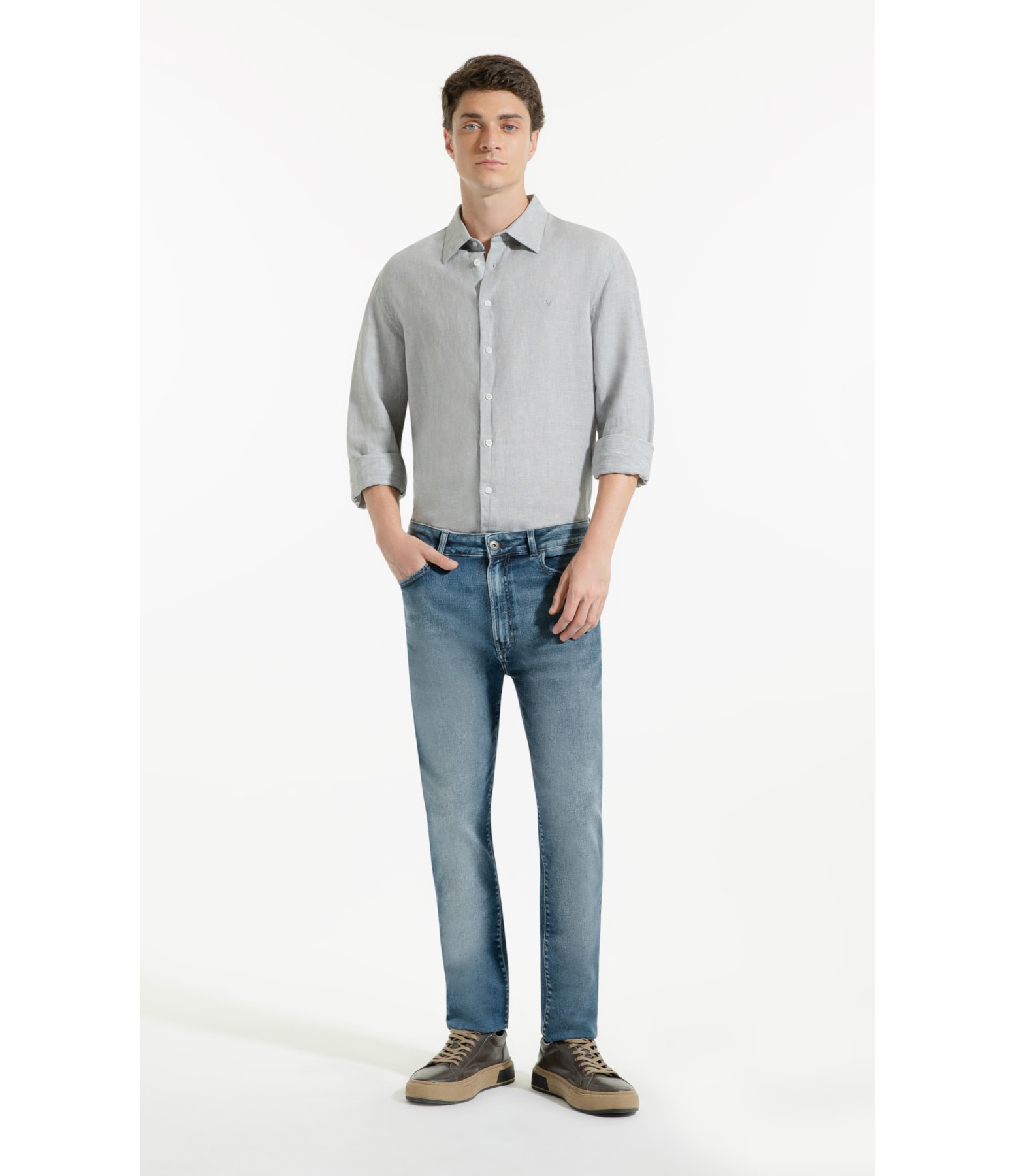 Calça Jeans Jogging Intense Blue Slim Premium Masculino Lavagem Media
