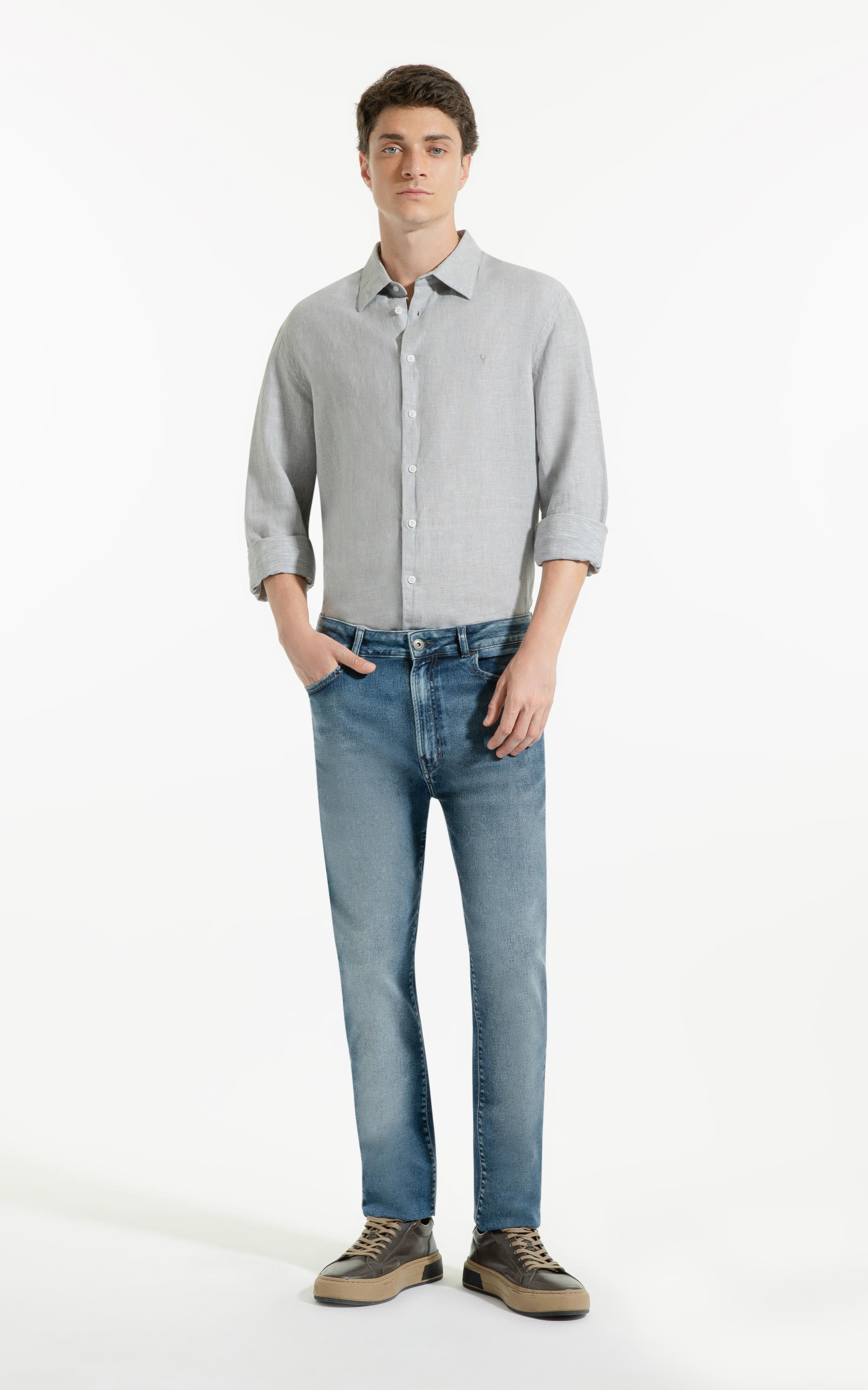 Calça Jeans Jogging Intense Blue Slim Premium Masculino Lavagem Media