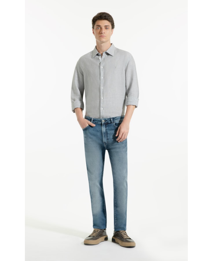 Calça Jeans Jogging Intense Blue Slim Premium Masculino Lavagem Media