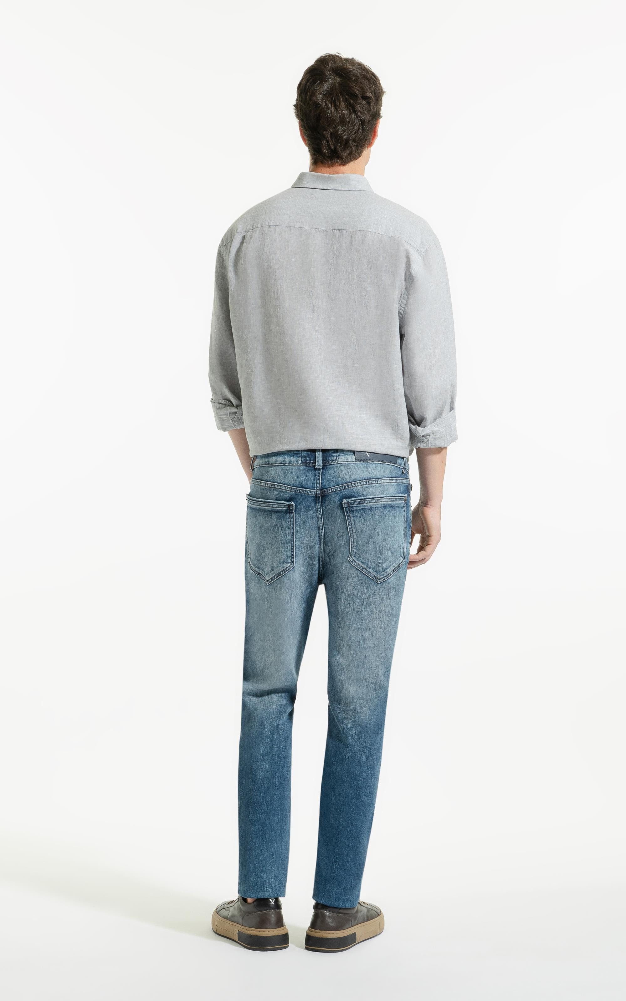 Calça Jeans Jogging Intense Blue Slim Premium Masculino Lavagem Media