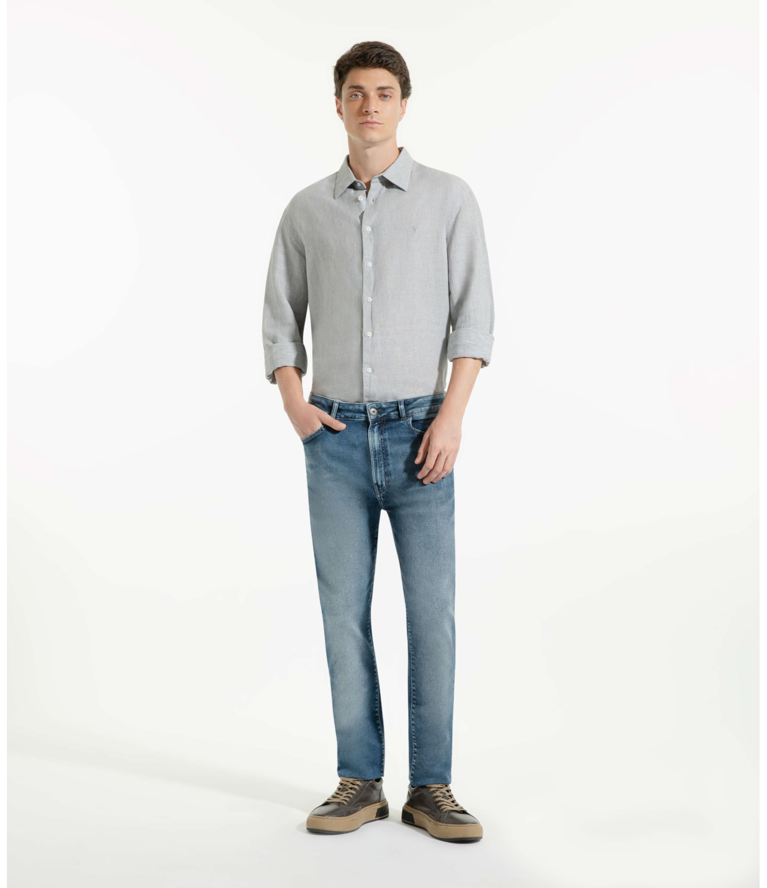 Calça Jeans Jogging Intense Blue Slim Premium Masculino Lavagem Media