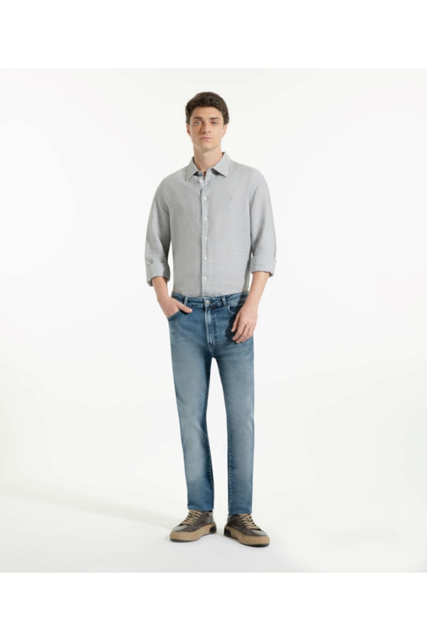 Calça Jeans Jogging Intense Blue Slim Premium Masculino Lavagem Media