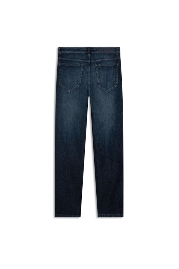 Calça Jeans Slim Dark Indigo Lavagem Media