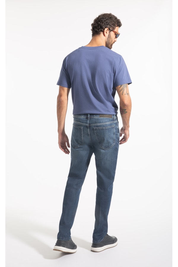 Calça Jeans Visco Denim Elastic Slim 5 Pockets Lavagem Alta