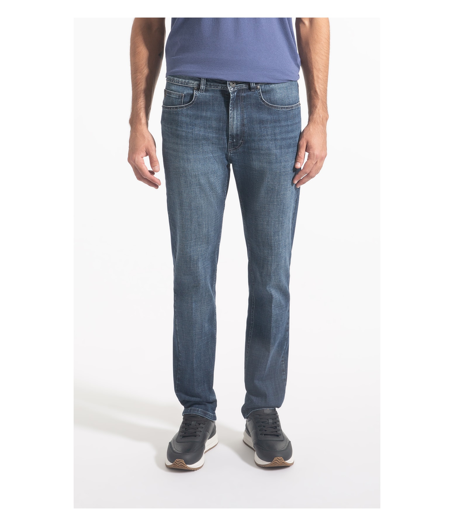 Calça Jeans Visco Denim Elastic Slim 5 Pockets Lavagem Alta