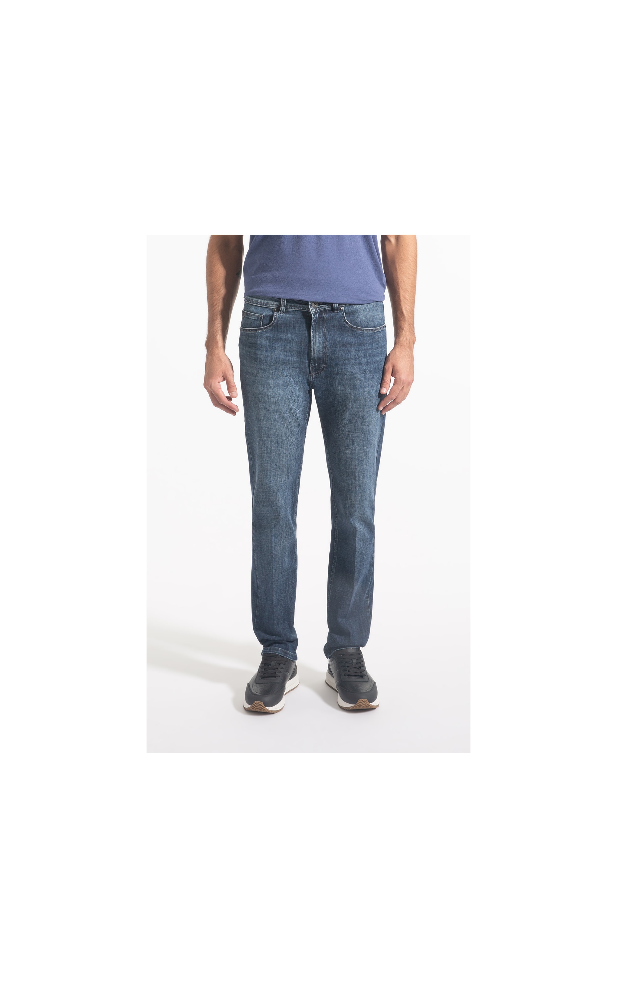 Calça Jeans Visco Denim Elastic Slim 5 Pockets Lavagem Alta