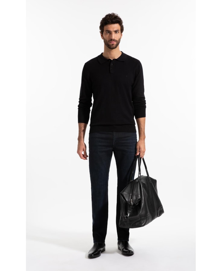 Calça Jeans Visco Indigo Elastic (Classic) 5 Pockets Lav. Médio 3d