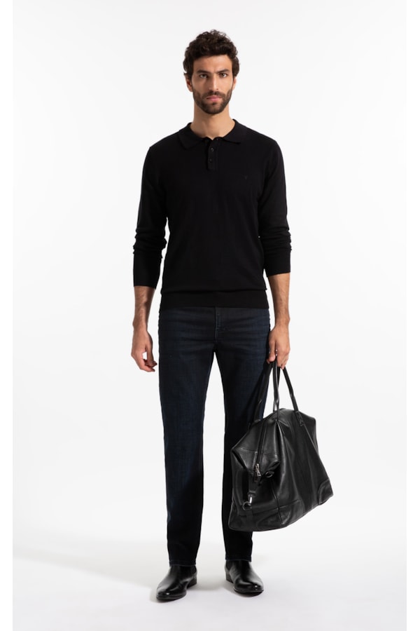 Calça Jeans Visco Indigo Elastic (Classic) 5 Pockets Lav. Médio 3d