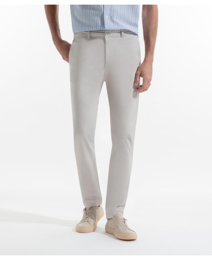 Calça Jogging Slim Chino Berlim Silver