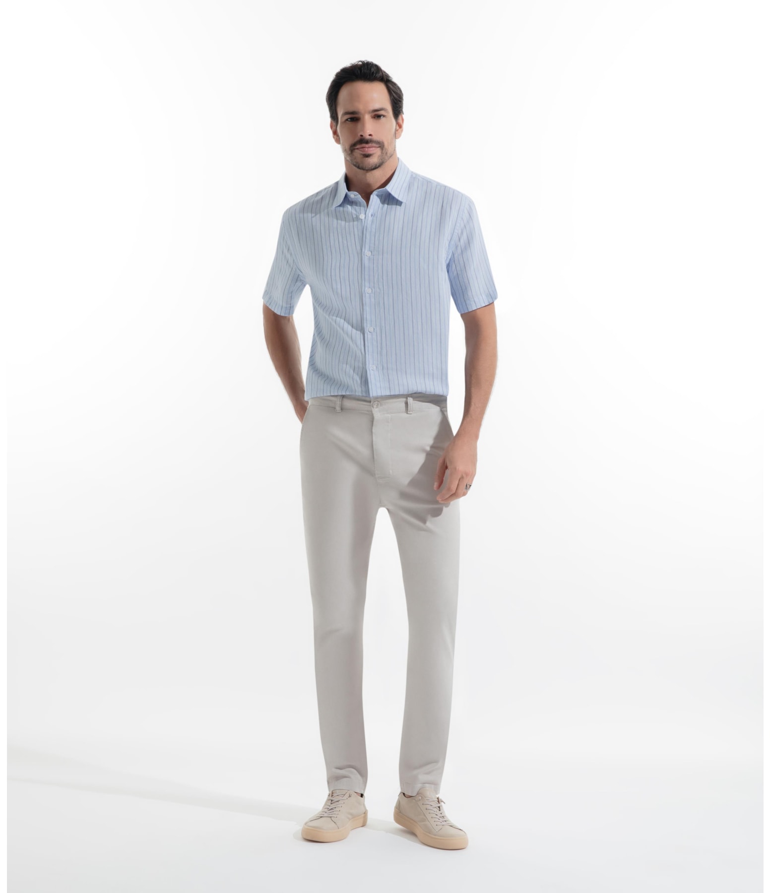 Calça Jogging Slim Chino Berlim Silver