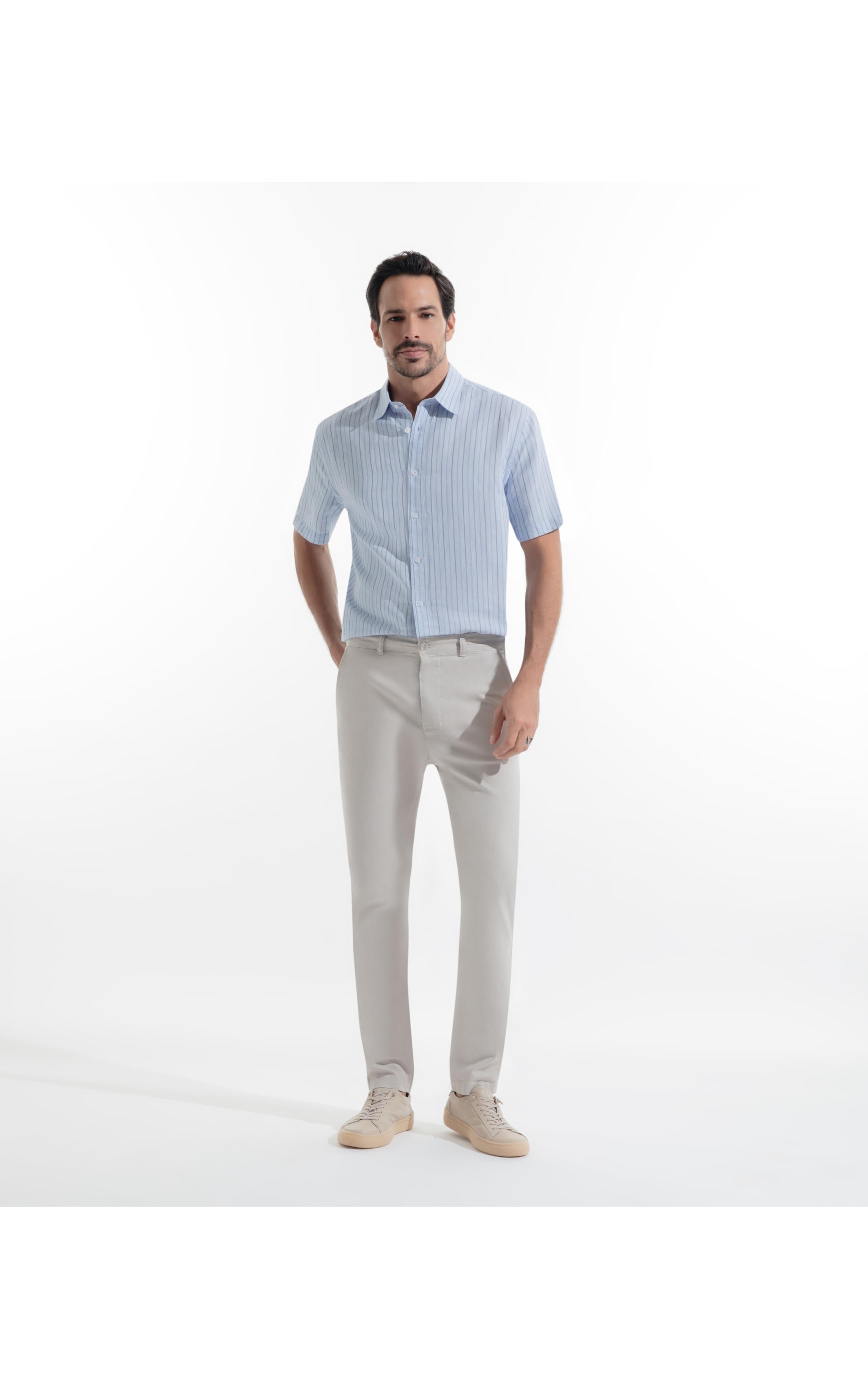 Calça Jogging Slim Chino Berlim Silver