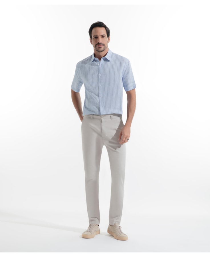 Calça Jogging Slim Chino Berlim Silver