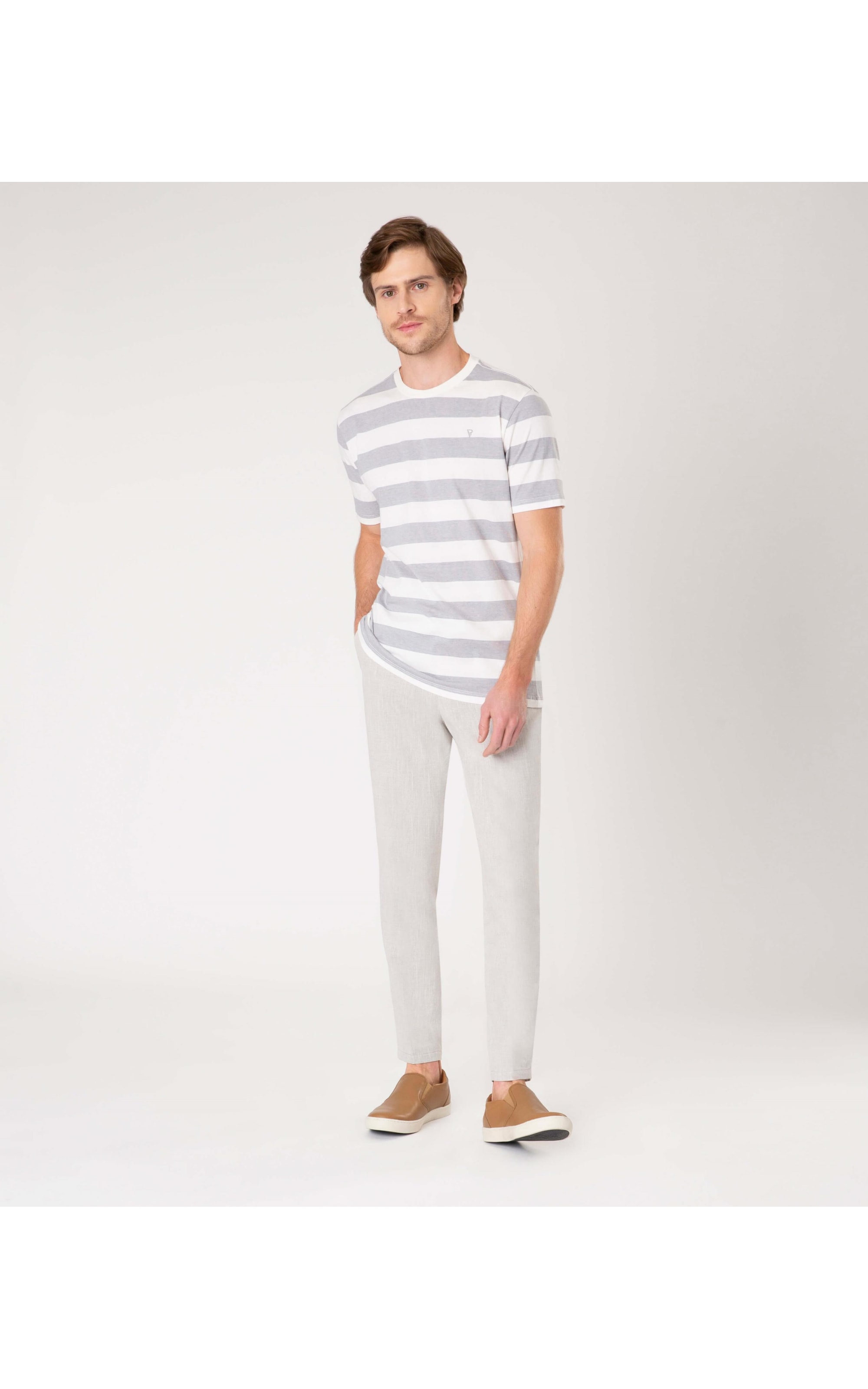 Calça Linho Flame Cinza Claro