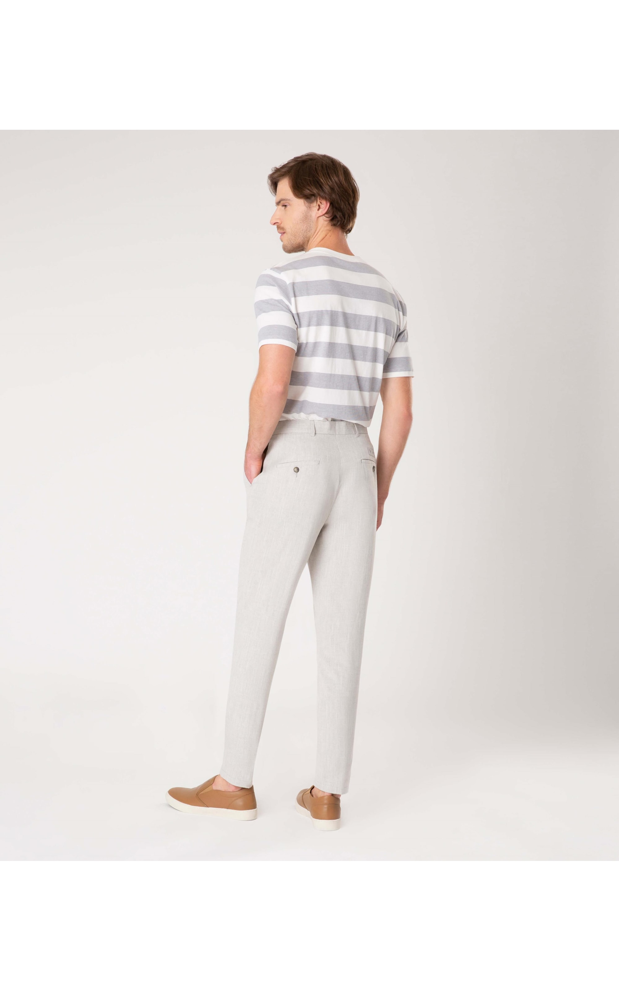 Calça Linho Flame Cinza Claro