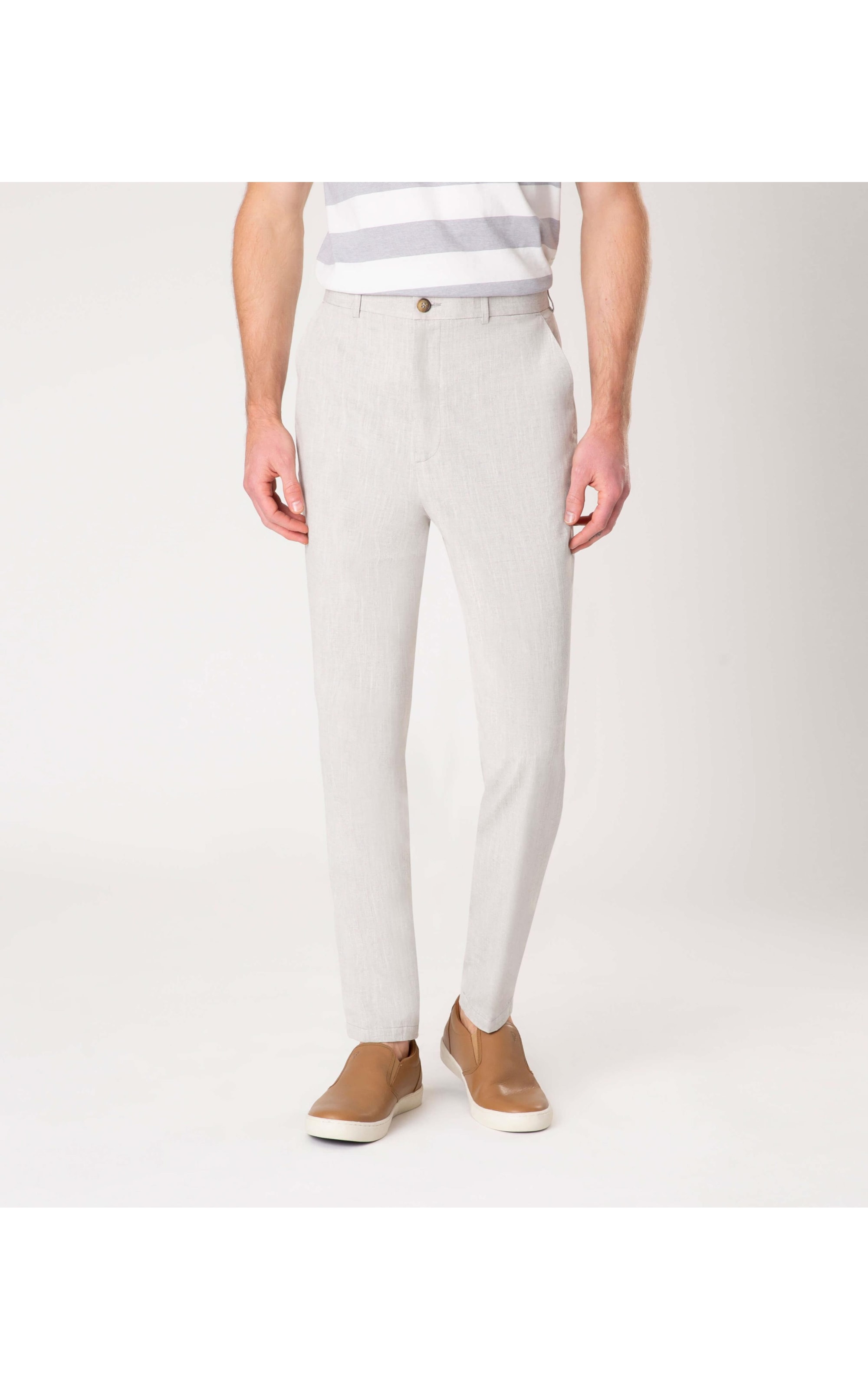 Calça Linho Flame Cinza Claro