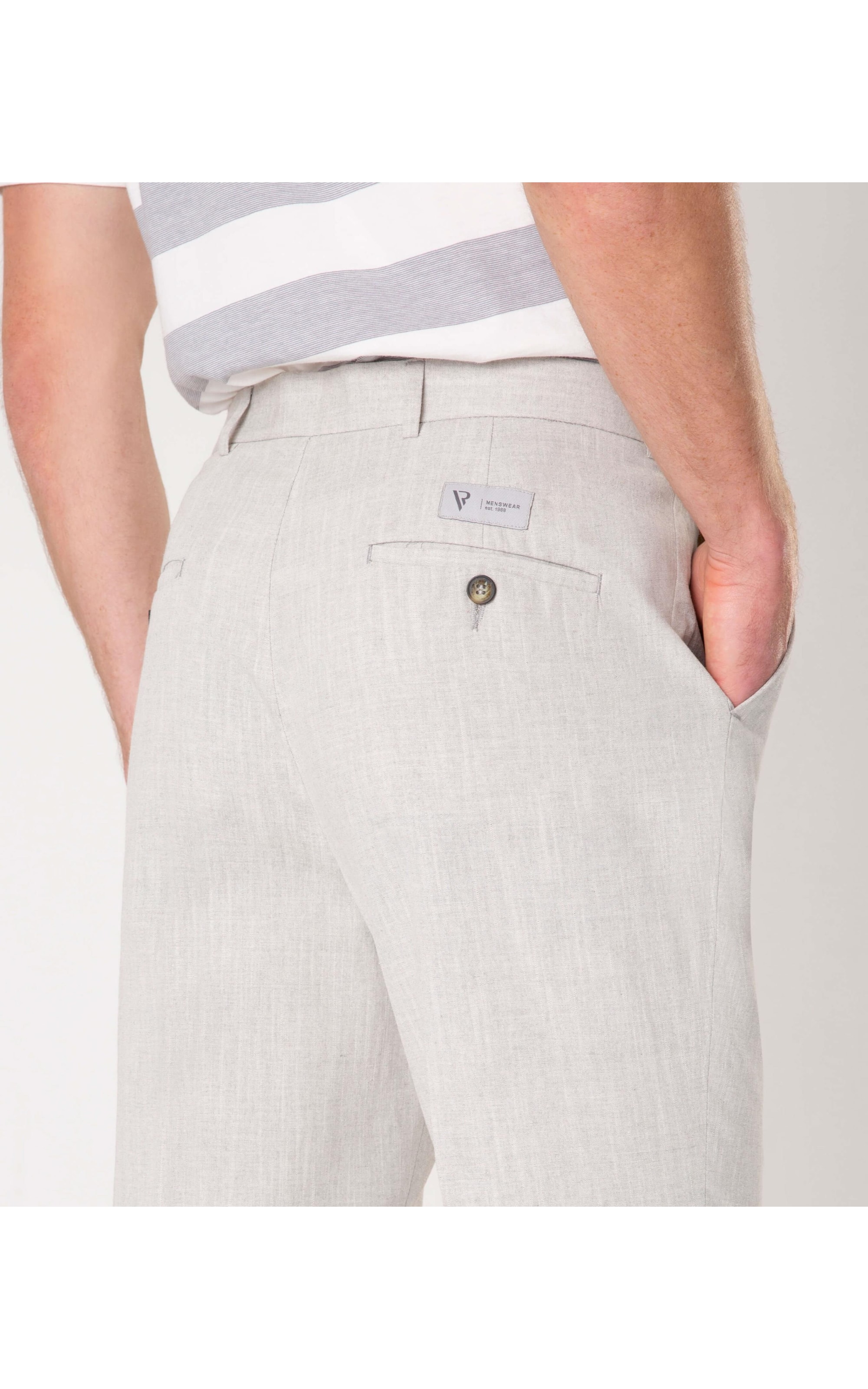 Calça Linho Flame Cinza Claro