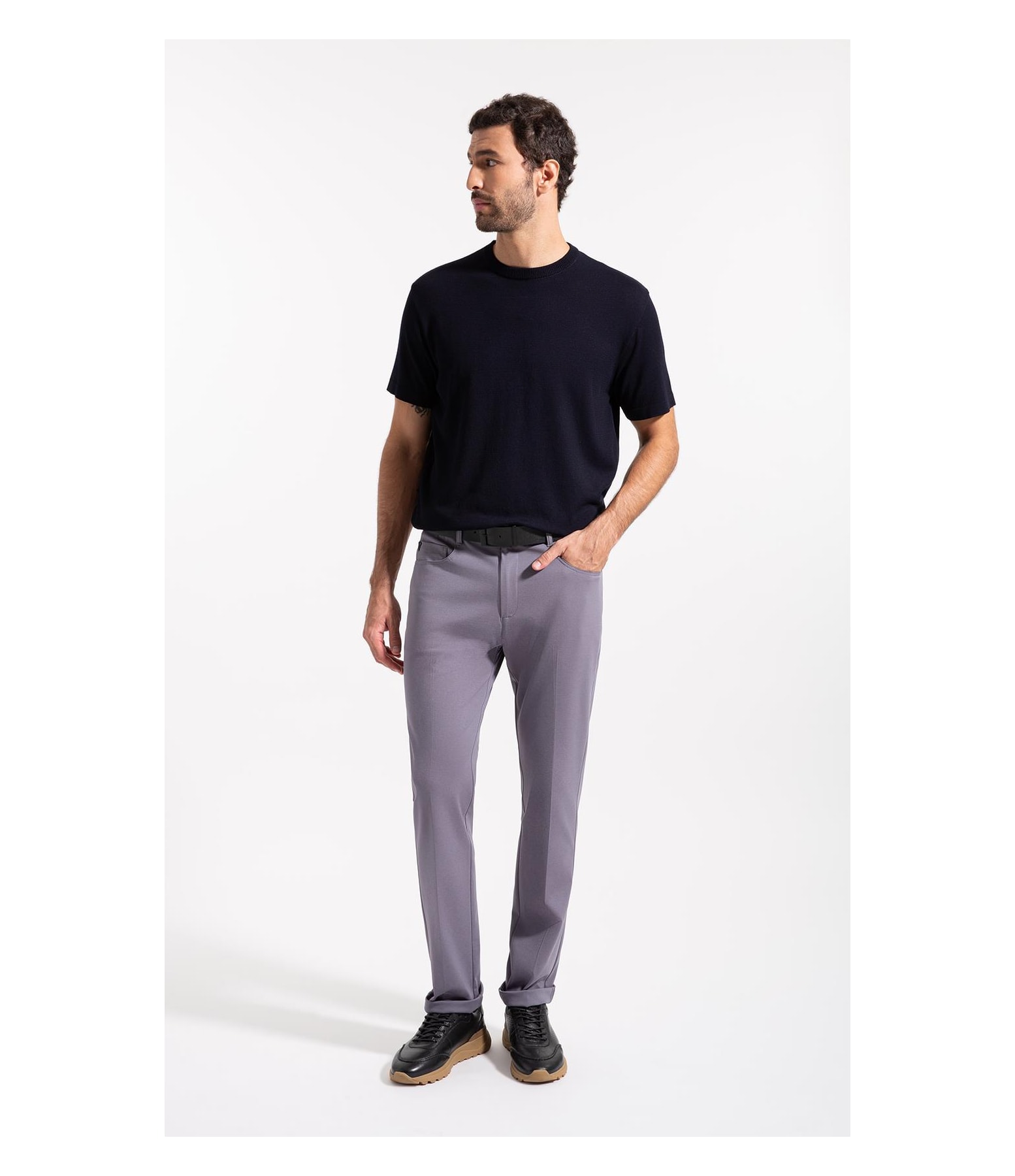 Calça Malha b Light Five Pockets Chumbo