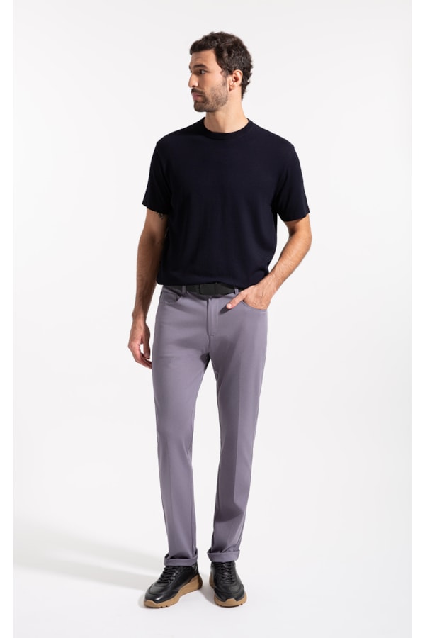 Calça Malha b Light Five Pockets Chumbo