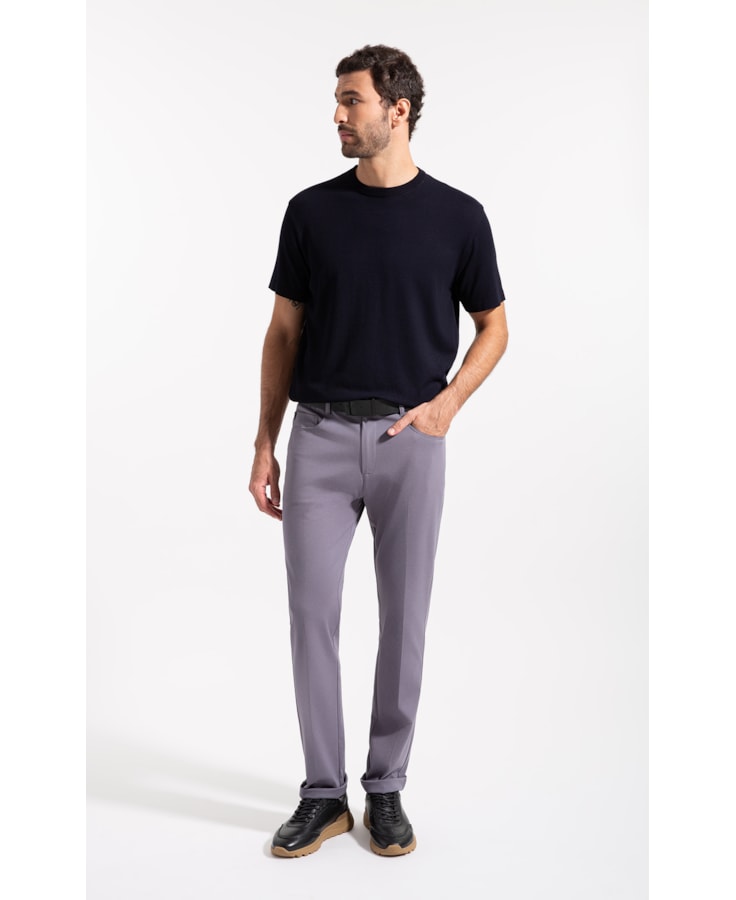 Calça Malha b Light Five Pockets Chumbo
