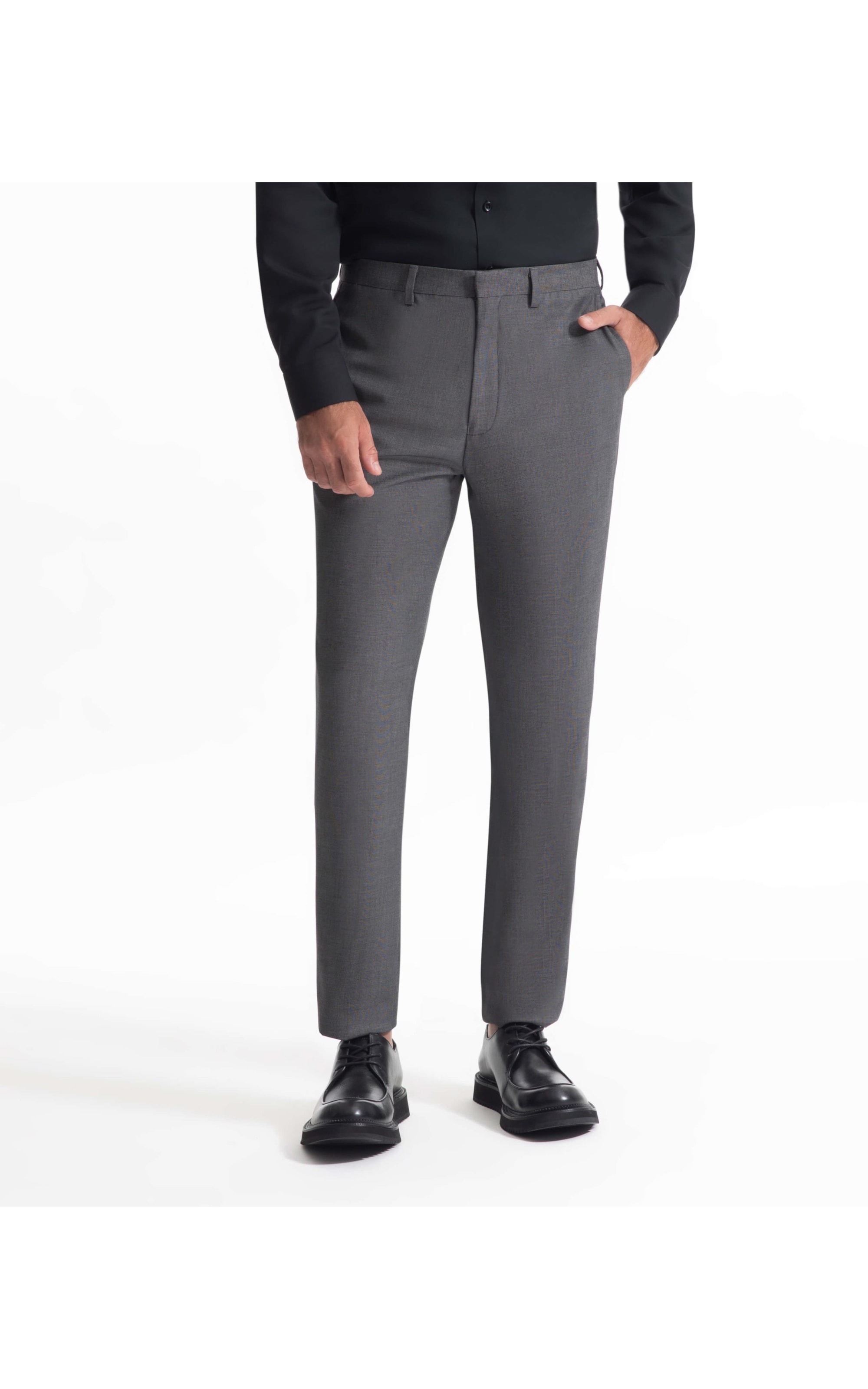 Calça Pin Point Linho Chumbo Mescla