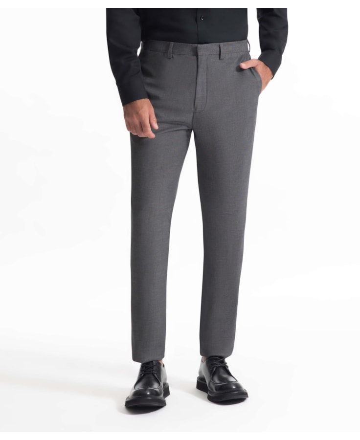 Calça Pin Point Linho Chumbo Mescla