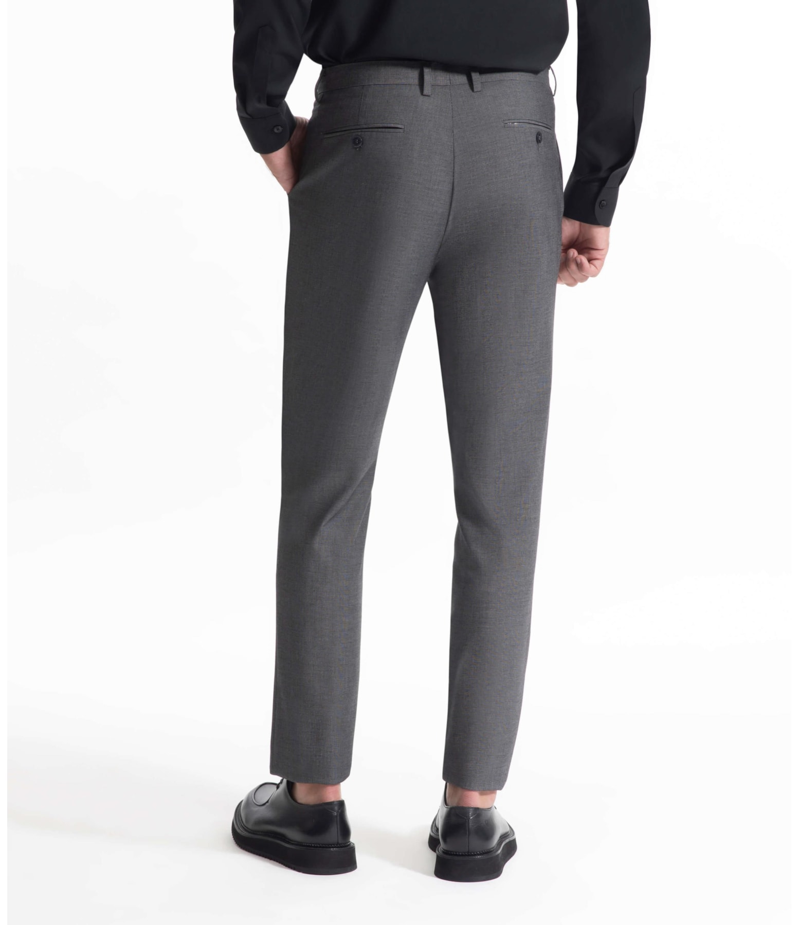 Calça Pin Point Linho Chumbo Mescla