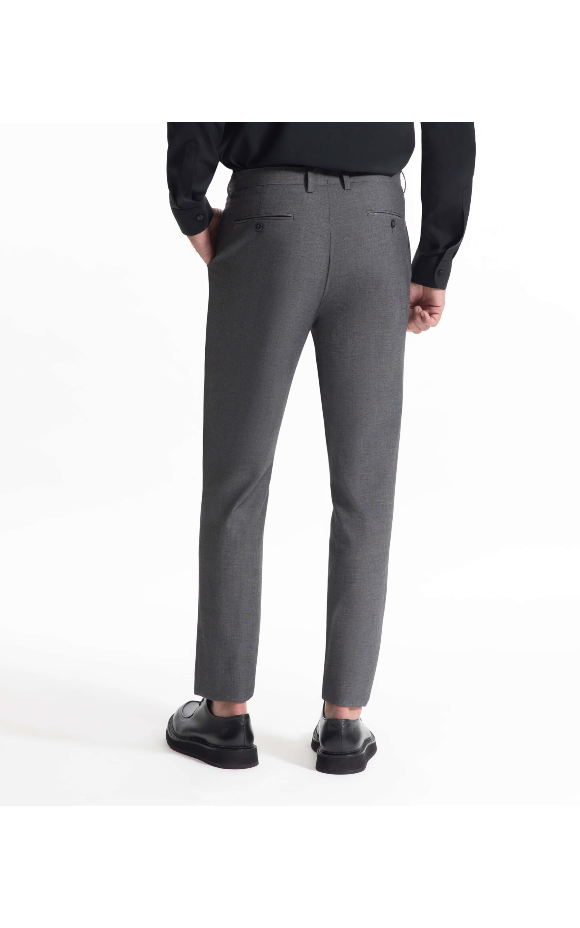 Calça Pin Point Linho Chumbo Mescla