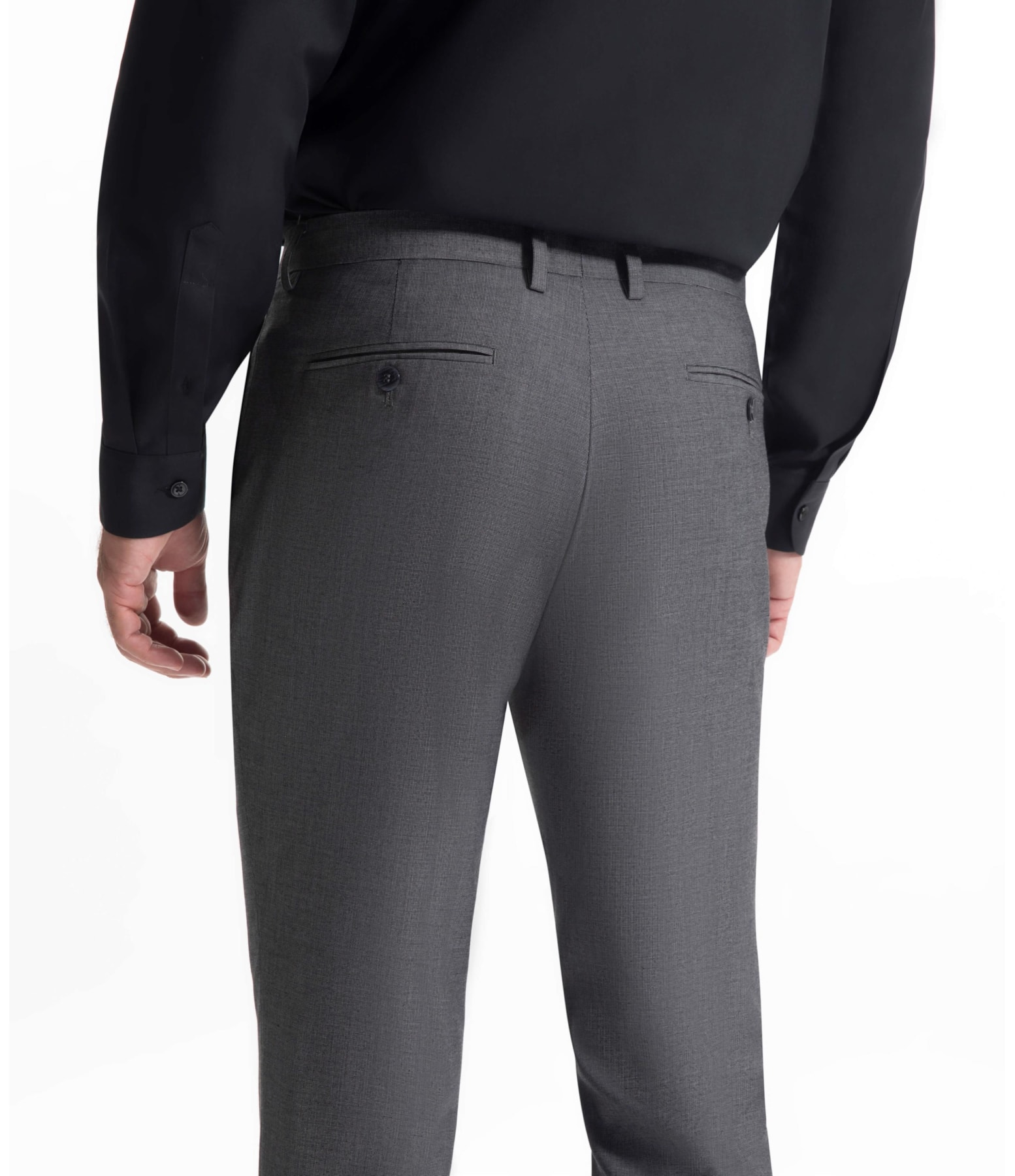 Calça Pin Point Linho Chumbo Mescla