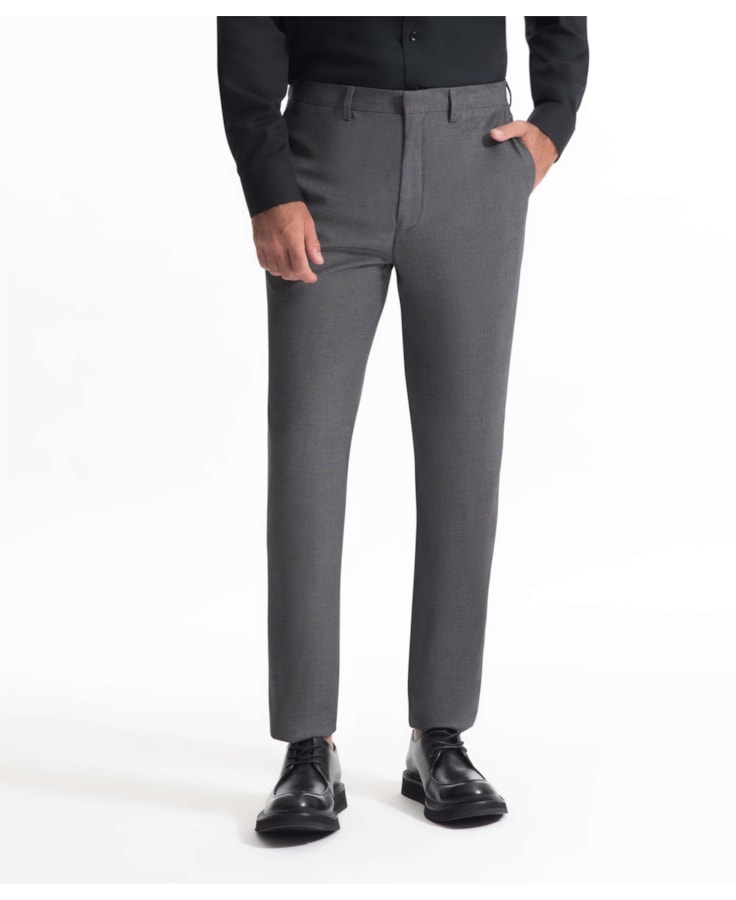 Calça Pin Point Linho Chumbo Mescla