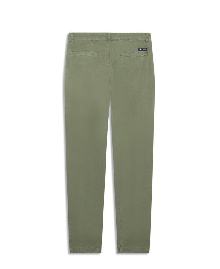 Calça Sarja Diagonal Slim Chino Verde Army
