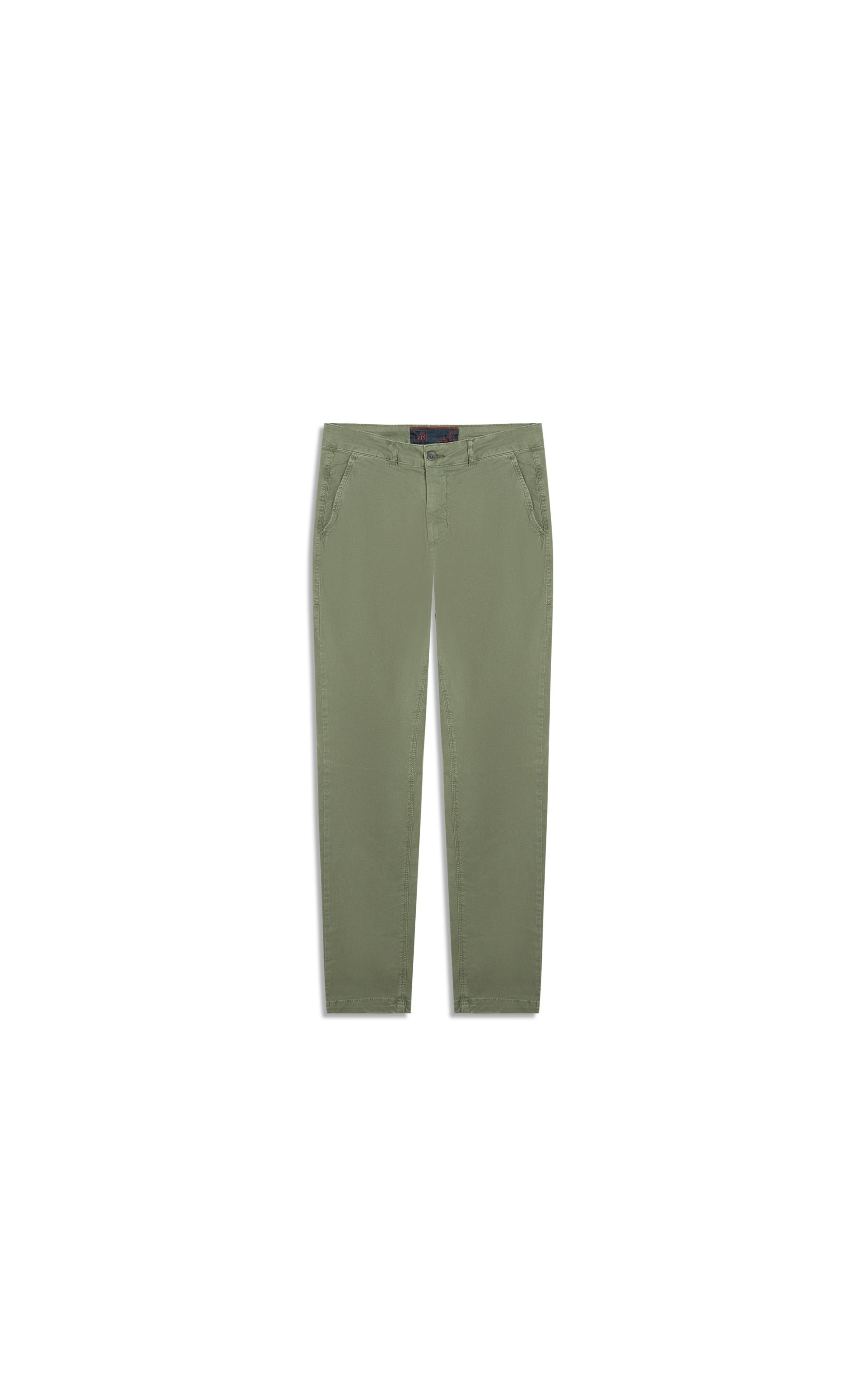 Calça Sarja Diagonal Slim Chino Verde Army