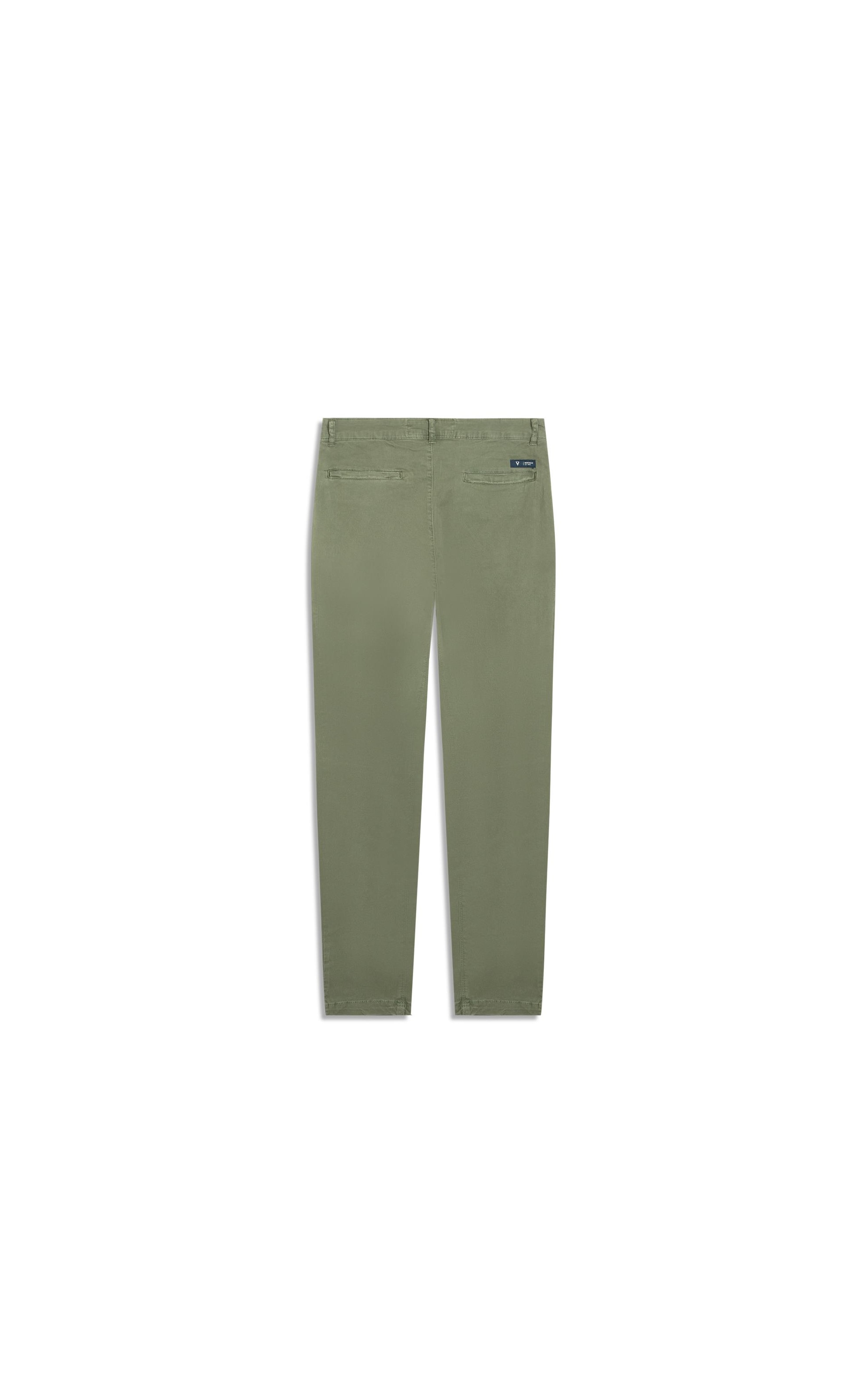 Calça Sarja Diagonal Slim Chino Verde Army