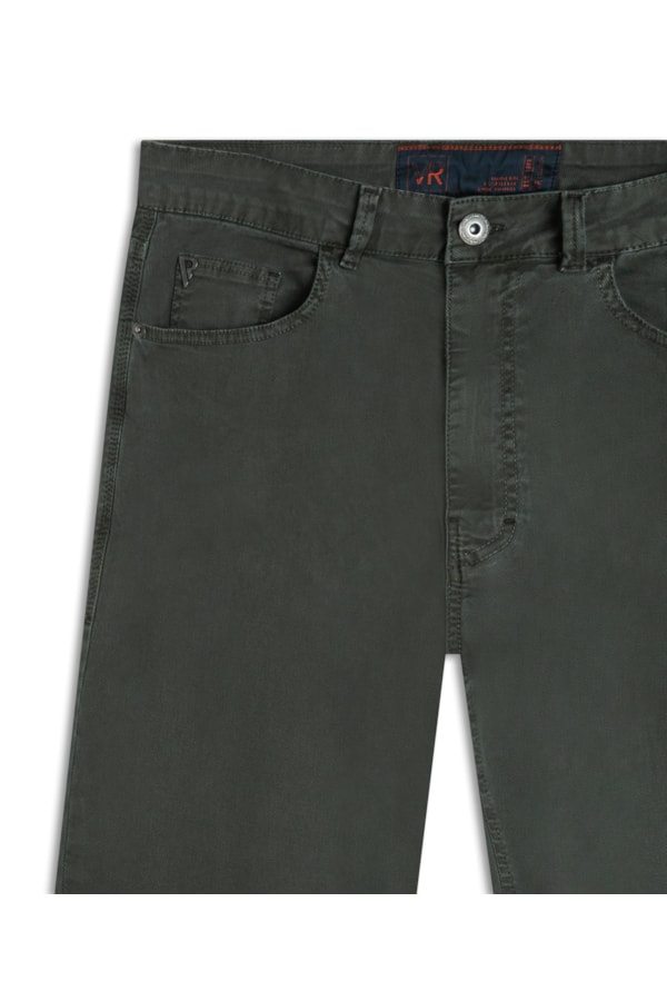 Calça Sarja Rain Tradicional Verde Cipo
