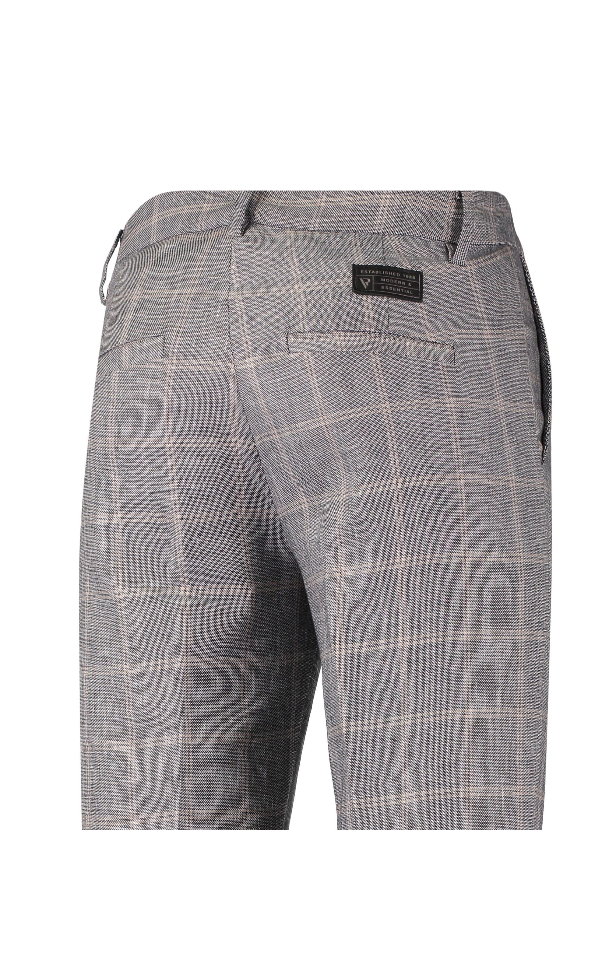 Calça Urban Linho  Check Azul Marinho