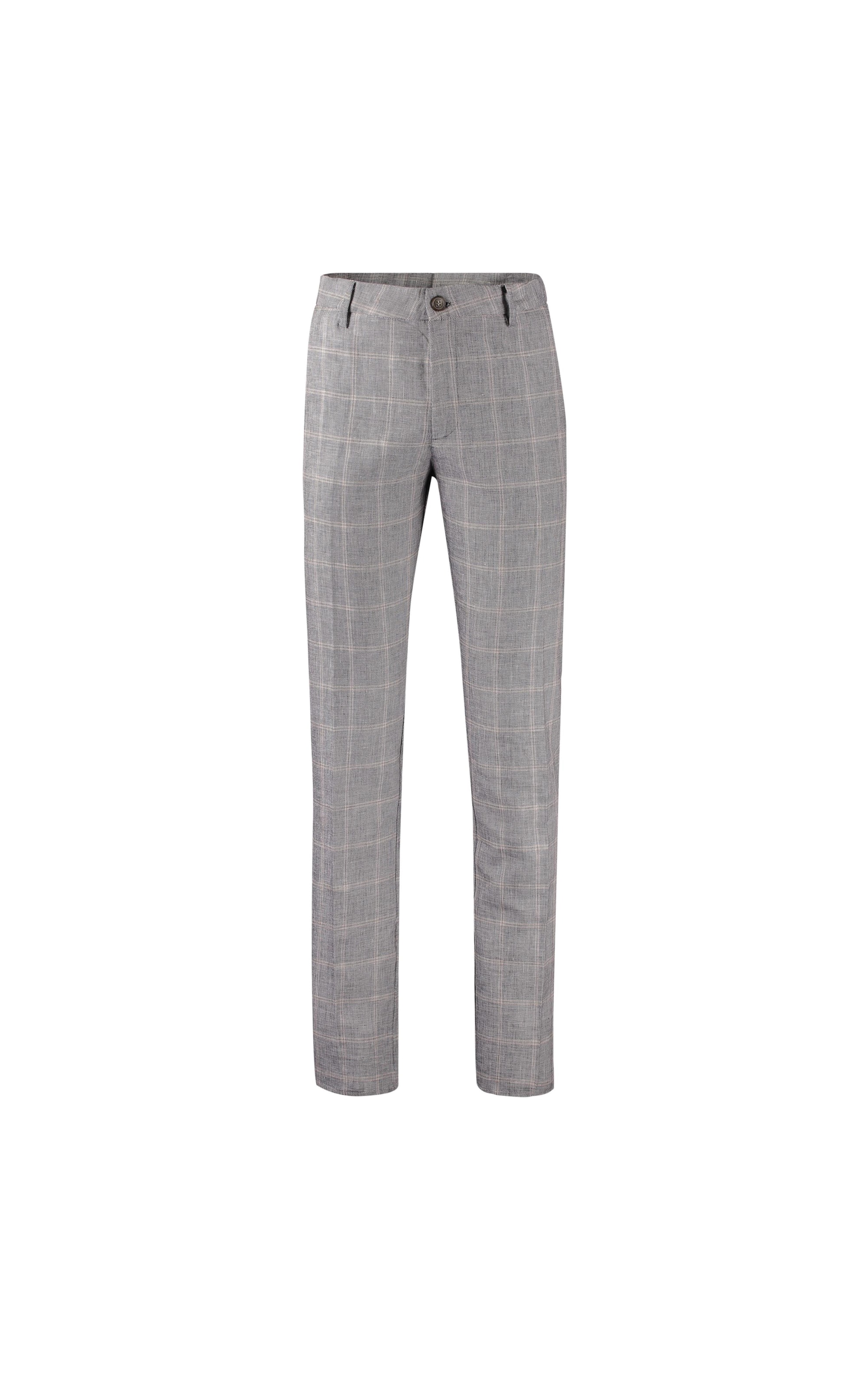 Calça Urban Linho  Check Azul Marinho