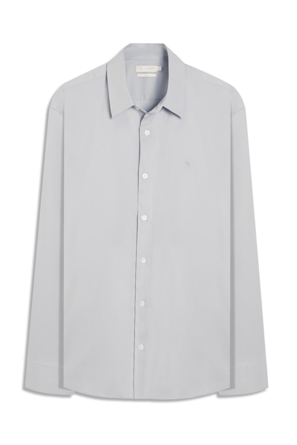 Camisa Bambu Classic Fusioned Ml Azul Seco