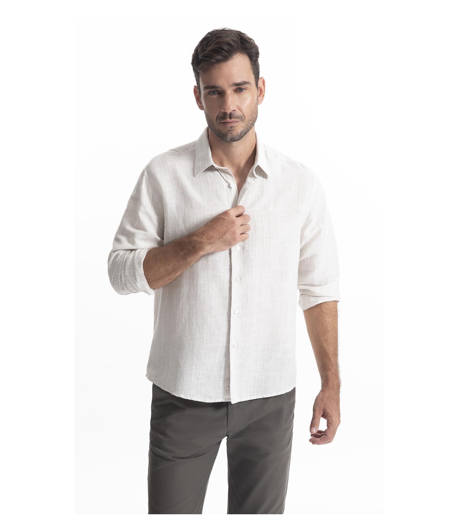 Camisa Burano Linho Caqui