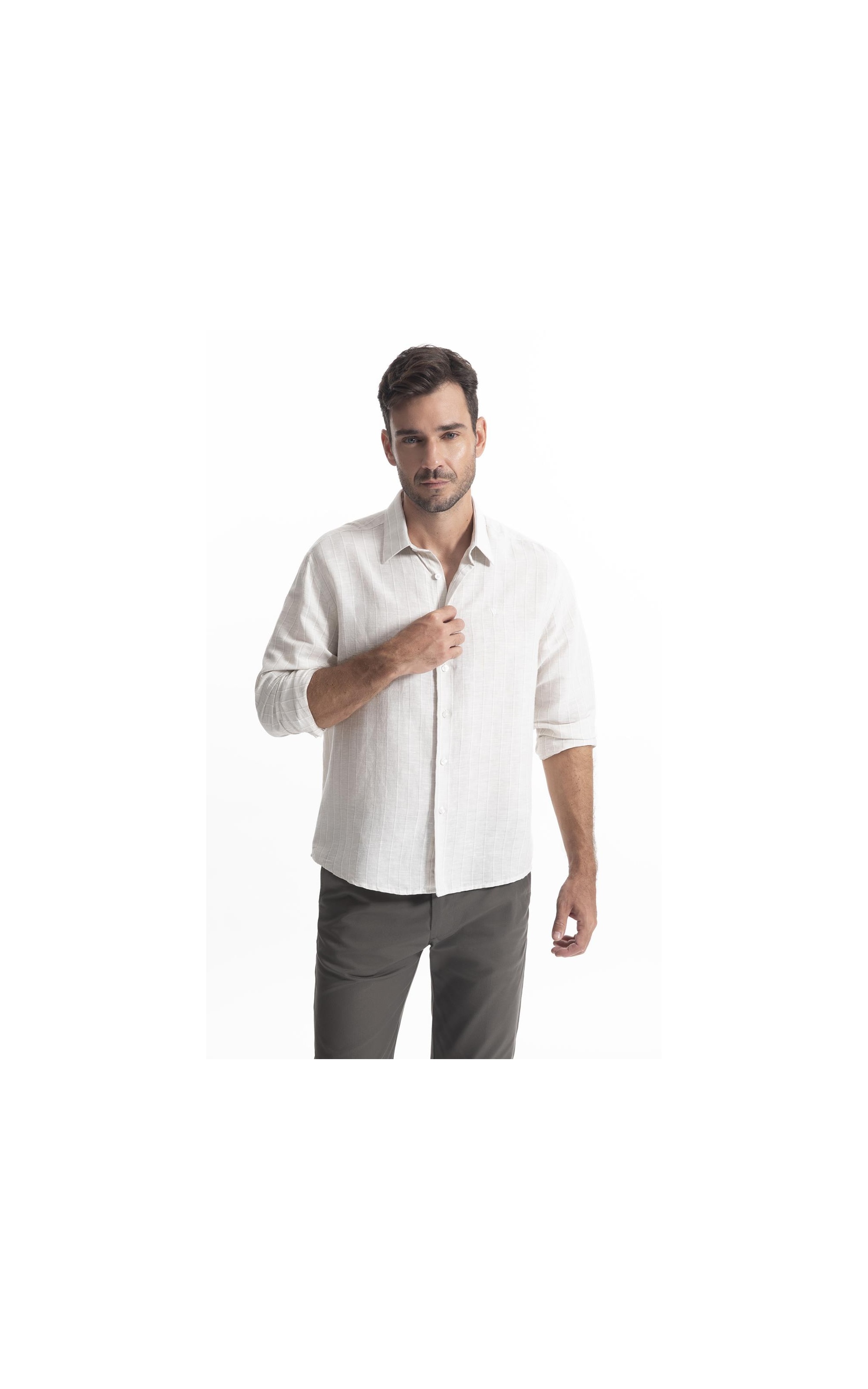 Camisa Burano Linho Caqui