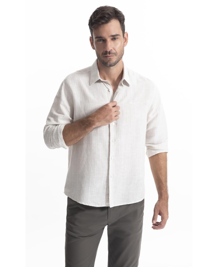 Camisa Burano Linho Caqui