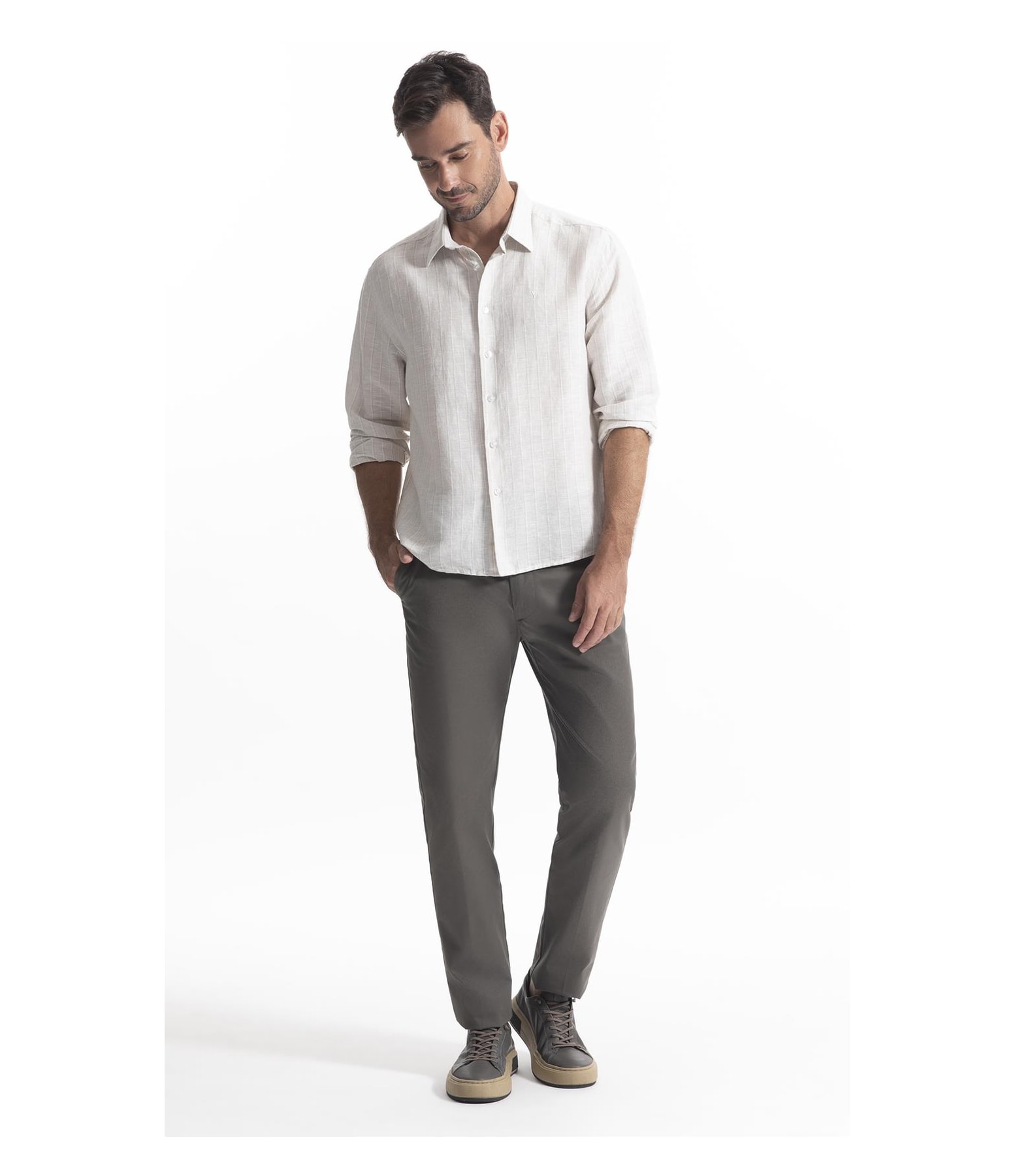 Camisa Burano Linho Caqui