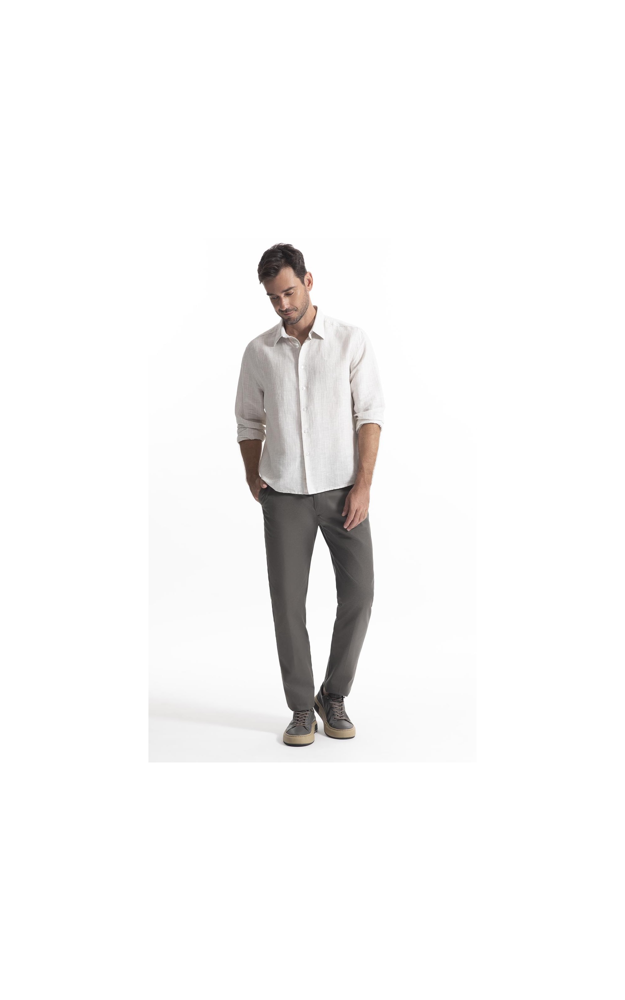 Camisa Burano Linho Caqui