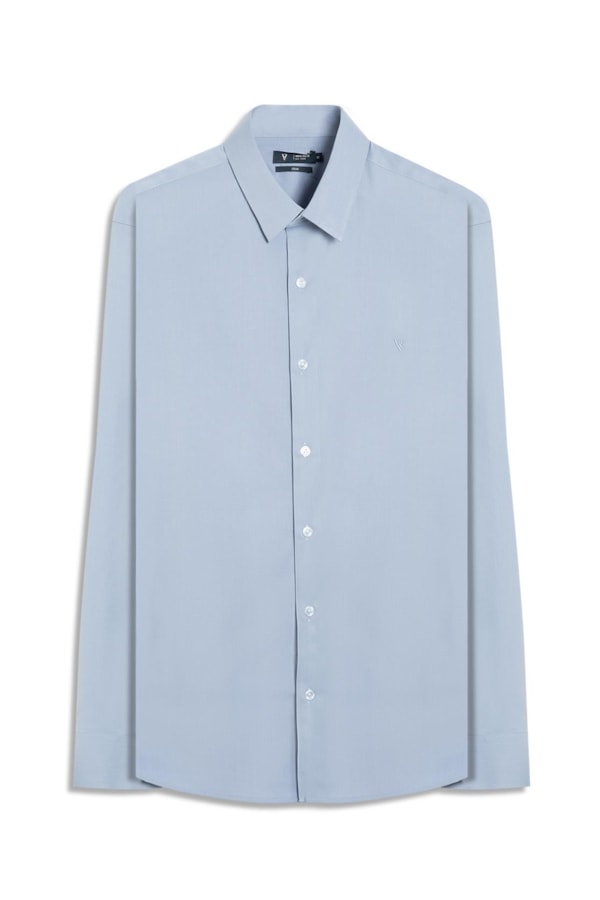 Camisa Cetim Like Techno Modal Classic Pirlo Azul Claro