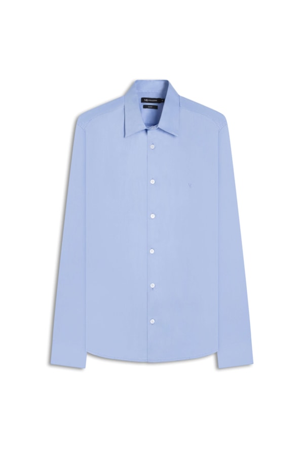 Camisa Cetim Riviera Slim Azul Claro