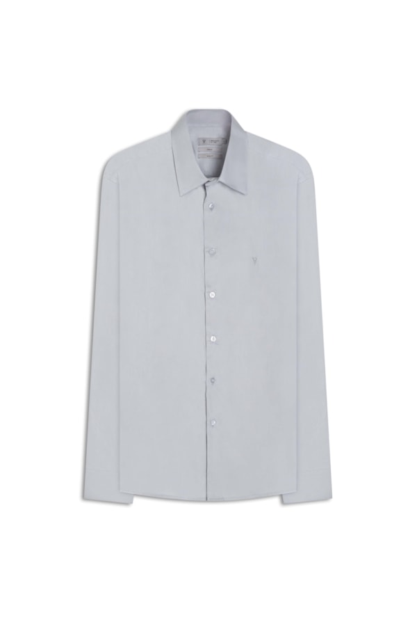 Camisa Cetim Riviera Slim Prata