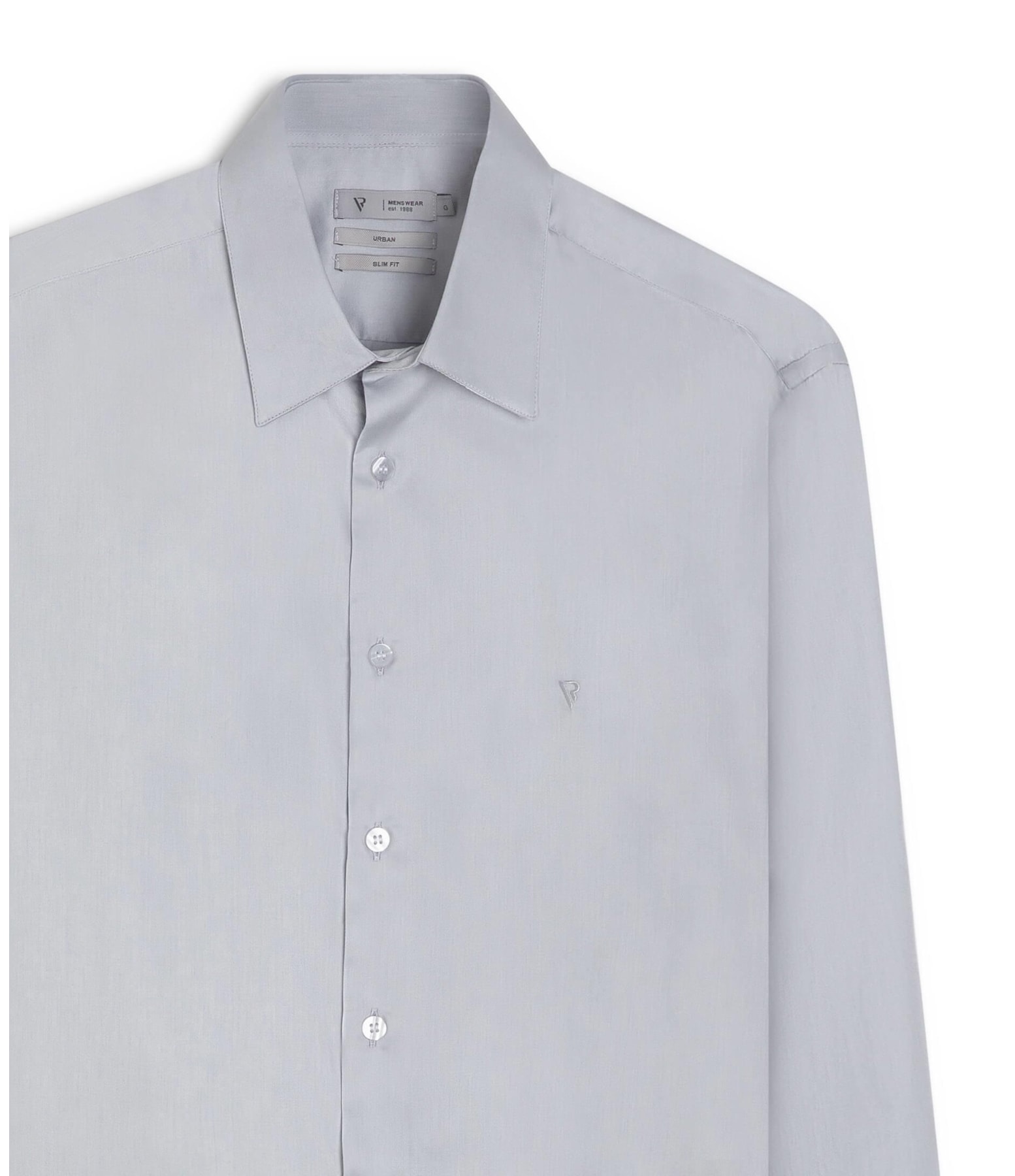 Camisa Cetim Riviera Slim Prata